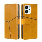 For Honor 80 SE Geometric Stitching Horizontal Flip Leather Phone Case(Yellow) - 1