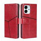 For Honor 80 SE Geometric Stitching Horizontal Flip Leather Phone Case(Red) - 1
