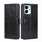 For Honor 80 SE Geometric Stitching Horizontal Flip Leather Phone Case(Black) - 1