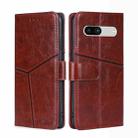 For Google Pixel 7a Geometric Stitching Horizontal Flip Leather Phone Case(Dark Brown) - 1