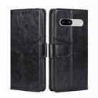 For Google Pixel 7a Geometric Stitching Horizontal Flip Leather Phone Case(Black) - 1