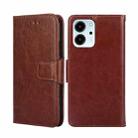 For Honor 80 SE Crystal Texture Leather Phone Case(Brown) - 1