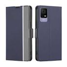 For TCL 405 / 406 / 408 Twill Texture Side Button Leather Phone Case(Blue) - 1