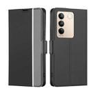 For vivo S16 / S16 Pro Twill Texture Side Button Leather Phone Case(Black) - 1