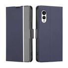 For Fujitsu Arrows N F-51C Twill Texture Side Button Leather Phone Case(Blue) - 1