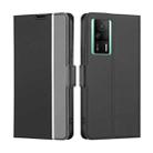 For Xiaomi Redmi K60E Twill Texture Side Button Leather Phone Case(Black) - 1