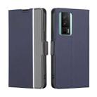 For Xiaomi Redmi K60 / K60 Pro Twill Texture Side Button Leather Phone Case(Blue) - 1