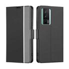 For Xiaomi Redmi K60 / K60 Pro Twill Texture Side Button Leather Phone Case(Black) - 1