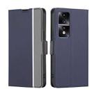 For Honor 80 GT Twill Texture Side Button Leather Phone Case(Blue) - 1