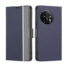 For OnePlus 11 Twill Texture Side Button Leather Phone Case(Blue) - 1