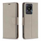 For vivo Y02 4G Litchi Texture Pure Color Leather Phone Case(Grey) - 1