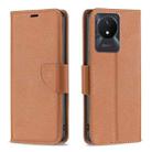 For vivo Y02 4G Litchi Texture Pure Color Leather Phone Case(Brown) - 1