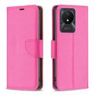 For vivo Y02 4G Litchi Texture Pure Color Leather Phone Case(Rose Red) - 1