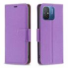 For Xiaomi Redmi 12C Litchi Texture Pure Color Leather Phone Case(Purple) - 1