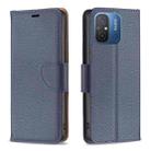 For Xiaomi Redmi 12C Litchi Texture Pure Color Leather Phone Case(Blue) - 1