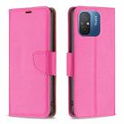 For Xiaomi Redmi 12C Litchi Texture Pure Color Leather Phone Case(Rose Red) - 1