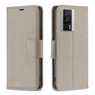 For Xiaomi Redmi K60 / K60 Pro Litchi Texture Pure Color Leather Phone Case(Grey) - 1