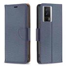 For Xiaomi Redmi K60 / K60 Pro Litchi Texture Pure Color Leather Phone Case(Blue) - 1