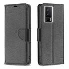 For Xiaomi Redmi K60 / K60 Pro Litchi Texture Pure Color Leather Phone Case(Black) - 1