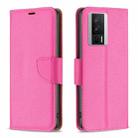 For Xiaomi Redmi K60 / K60 Pro Litchi Texture Pure Color Leather Phone Case(Rose Red) - 1