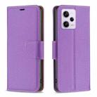 For Xiaomi Redmi Note 12 Pro+ Global Litchi Texture Pure Color Leather Phone Case(Purple) - 1