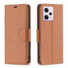 For Xiaomi Redmi Note 12 Pro+ Global Litchi Texture Pure Color Leather Phone Case(Brown) - 1