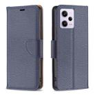 For Xiaomi Redmi Note 12 Pro+ Global Litchi Texture Pure Color Leather Phone Case(Blue) - 1