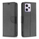 For Xiaomi Redmi Note 12 Pro+ Global Litchi Texture Pure Color Leather Phone Case(Black) - 1