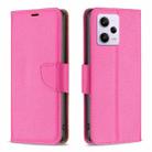 For Xiaomi Redmi Note 12 Pro Global Litchi Texture Pure Color Leather Phone Case(Rose Red) - 1