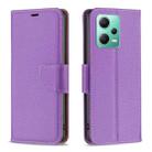 For Xiaomi Redmi Note 12 Global Litchi Texture Pure Color Leather Phone Case(Purple) - 1