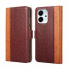 For Honor 80 SE Ostrich Texture Flip Leather Phone Case(Brown) - 1