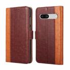 For Google Pixel 7a Ostrich Texture Flip Leather Phone Case(Brown) - 1
