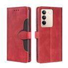 For vivo S16 / S16 Pro Skin Feel Magnetic Buckle Leather Phone Case(Red) - 1