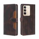 For vivo S16 / S16 Pro Skin Feel Magnetic Buckle Leather Phone Case(Brown) - 1