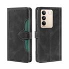For vivo S16 / S16 Pro Skin Feel Magnetic Buckle Leather Phone Case(Black) - 1