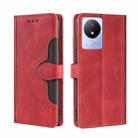 For vivo Y02 4G Skin Feel Magnetic Buckle Leather Phone Case(Red) - 1