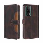 For Xiaomi Redmi K60E Skin Feel Magnetic Buckle Leather Phone Case(Brown) - 1