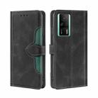 For Xiaomi Redmi K60E Skin Feel Magnetic Buckle Leather Phone Case(Black) - 1