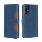 For TCL 40 SE Skin Feel Magnetic Buckle Leather Phone Case(Blue) - 1