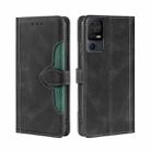 For TCL 40 SE Skin Feel Magnetic Buckle Leather Phone Case(Black) - 1