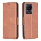 For vivo Y02 4G Lambskin Texture Leather Phone Case(Brown) - 1