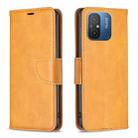 For Xiaomi Redmi 12C Lambskin Texture Leather Phone Case(Yellow) - 1