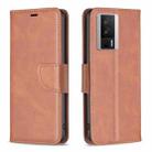 For Xiaomi Redmi K60 / K60 Pro Lambskin Texture Leather Phone Case(Brown) - 1