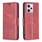 For Xiaomi Redmi Note 12 Pro+ Global Lambskin Texture Leather Phone Case(Red) - 1