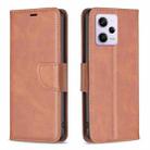 For Xiaomi Redmi Note 12 Pro+ Global Lambskin Texture Leather Phone Case(Brown) - 1