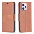 For Xiaomi Redmi Note 12 Pro 5G Global Lambskin Texture Leather Phone Case(Brown) - 1