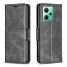 For Xiaomi Redmi Note 12 Global Lambskin Texture Leather Phone Case(Black) - 1