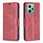 For Xiaomi Redmi Note 12 Global Lambskin Texture Leather Phone Case(Red) - 1