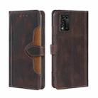 For ZTE Libero 5G III 5G Skin Feel Magnetic Buckle Leather Phone Case(Brown) - 1