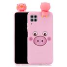 For Huawei P40 Lite Shockproof Colored Painted Lying Cartoon TPU Protective Case(Pink Pig) - 1